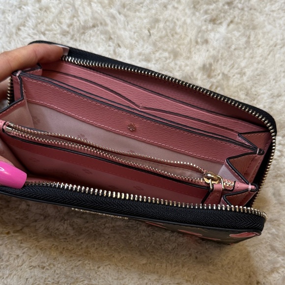 Kate Spade Spencer Ditsy Rose Zip Around Continental Wallet - Picture 7 of 12